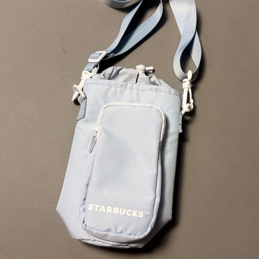 Light blue Starbucks cup pouch